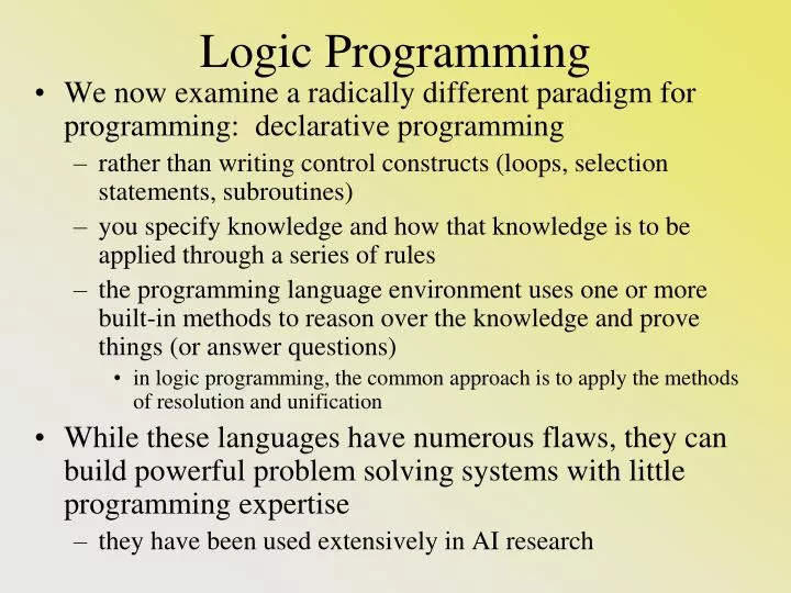 PPT - Logic Programming PowerPoint Presentation, free download - ID:1158061