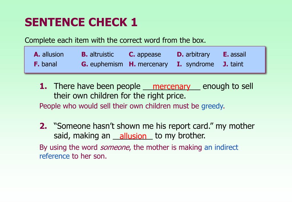 Answer in full sentences. Improving Vocabulary skills. Improving Vocabulary skills Sherrie Nist. Is this a Full sentence Checker.