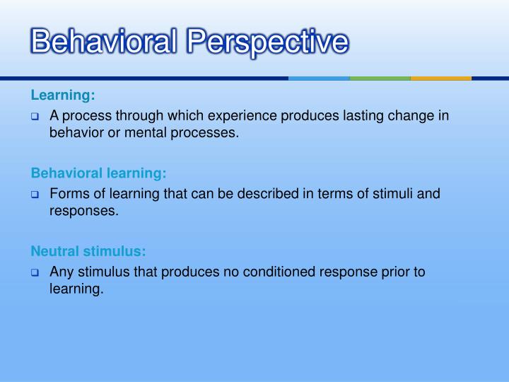  Behavioral Perspective Behaviourist Theories Of Personality 2019 02 07