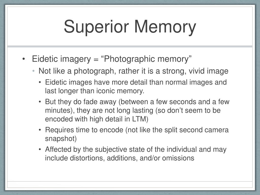 eidetic memory examples