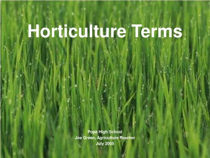 horticulture terms n.