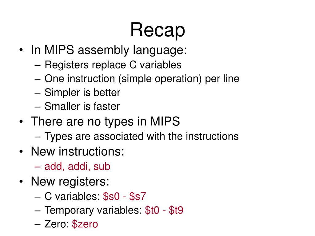 PPT - Assembly Languages & MIPS ISA PowerPoint Presentation, Free ...