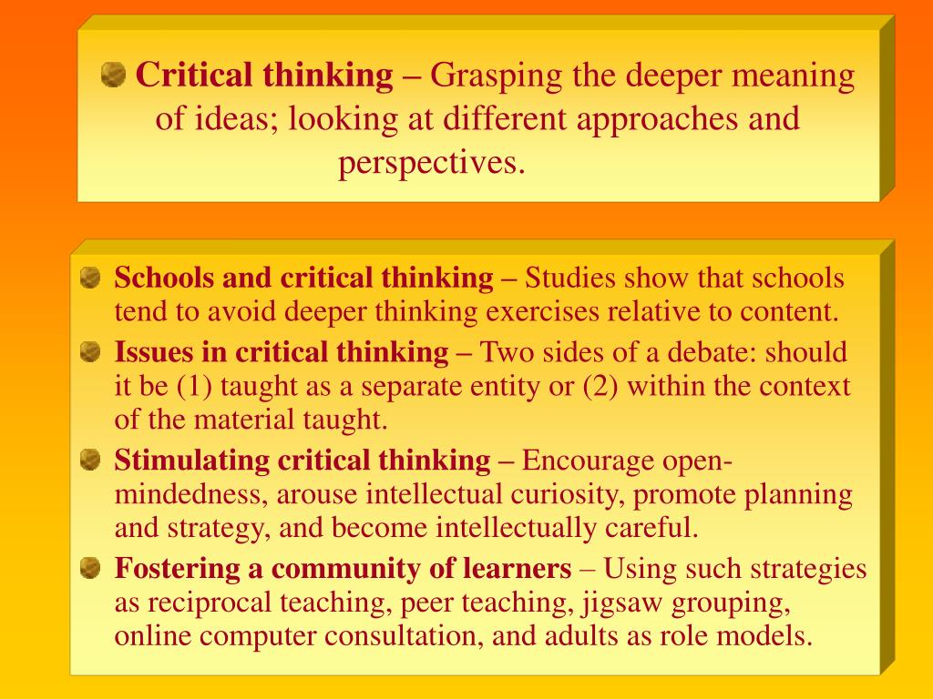 Think or thinking exercises. Critical thinking. Critical thinking components. Critical thinking presentation. Presentations about critical thinking.