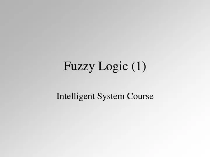 fuzzy logic 1 n.