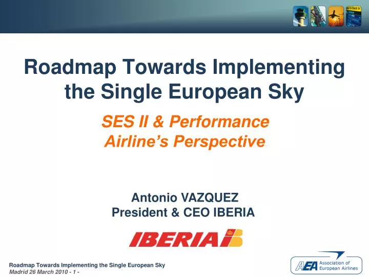 roadmap towards implementing the single european sky n.