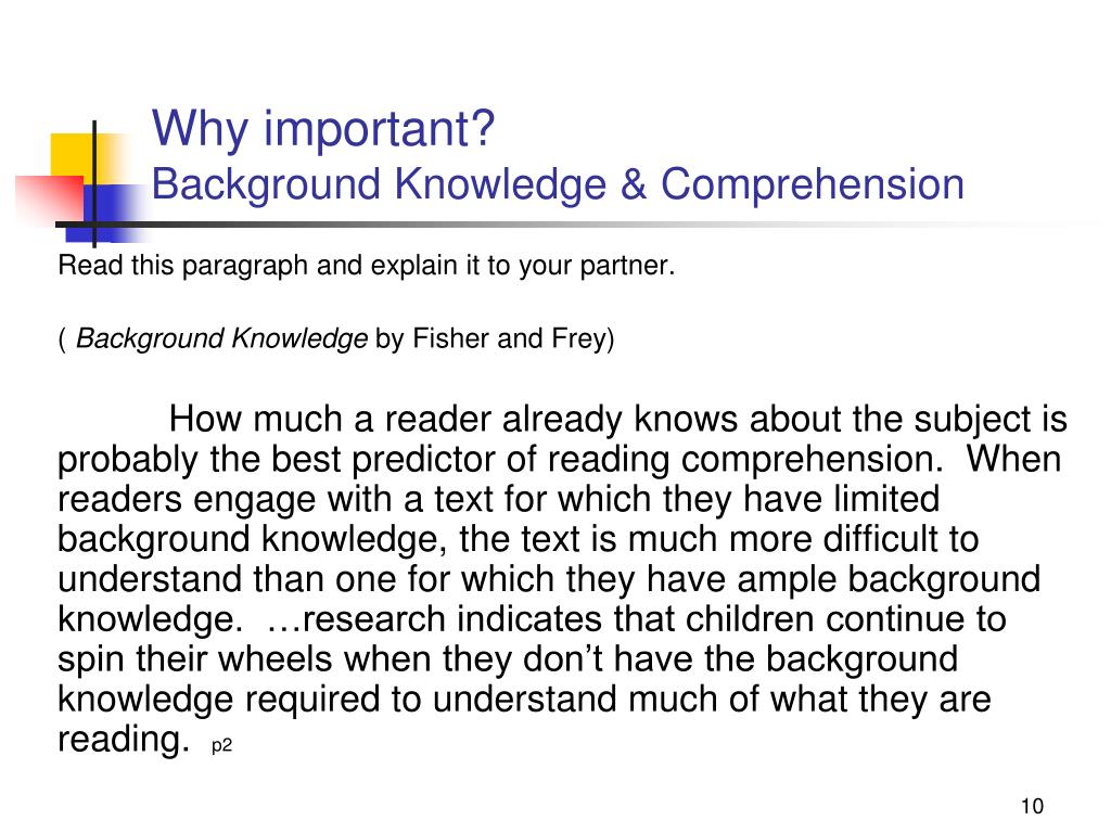 background knowledge in an essay