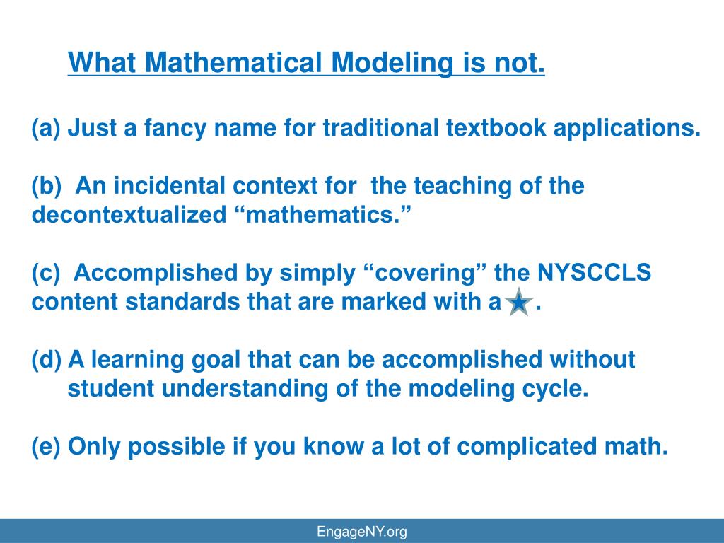 Ppt mathematical modeling what it is what it looks like in the classroom w hy it is so