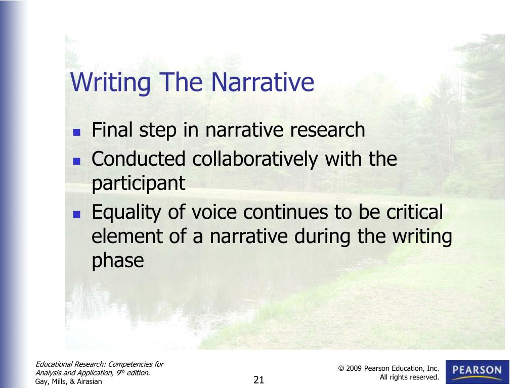 narrative presentation in research