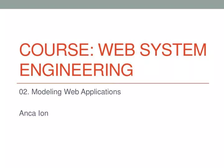 course web system e ngineering n.