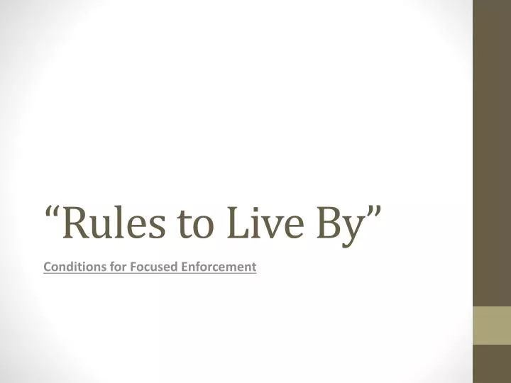 rules to live by n.