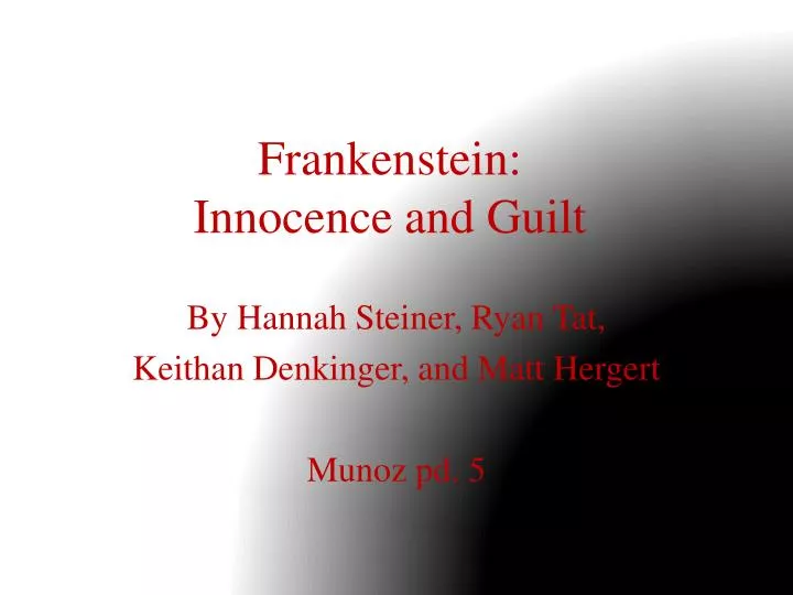 frankenstein innocence and guilt n.