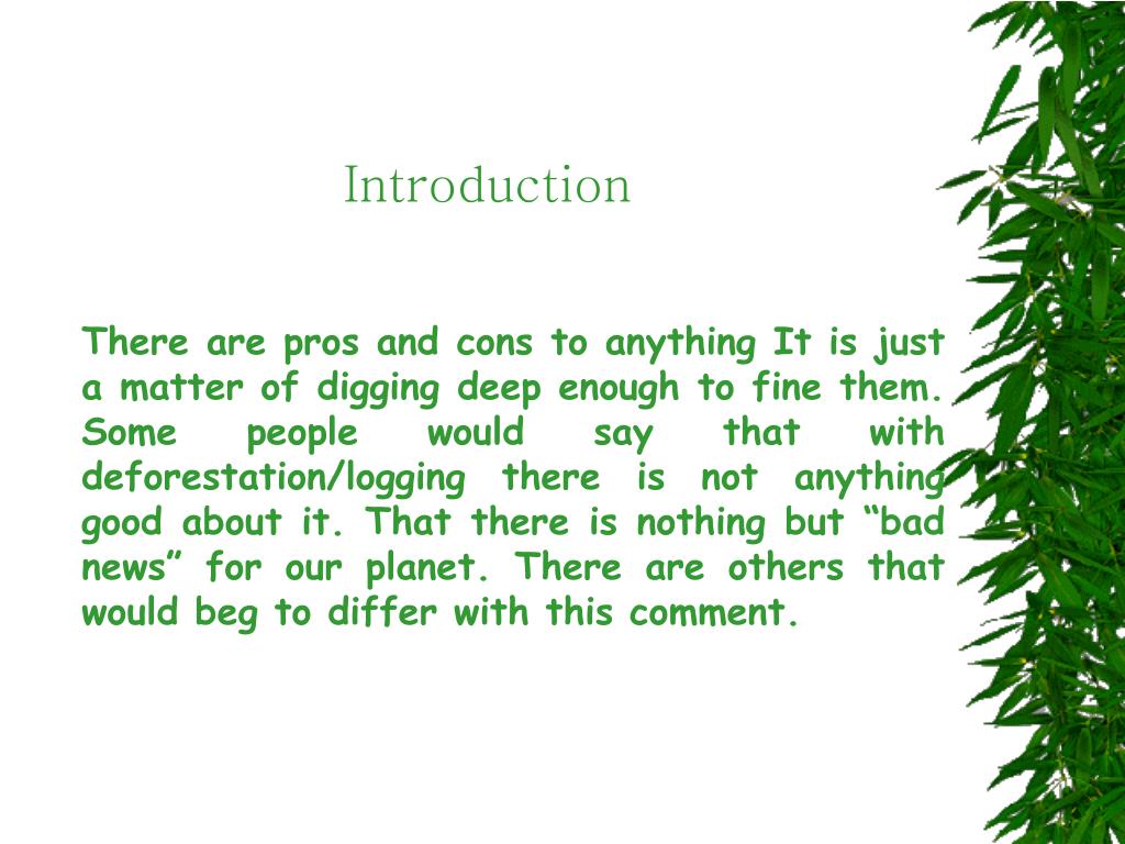 Introduction To Deforestation Introduction To Deforestation