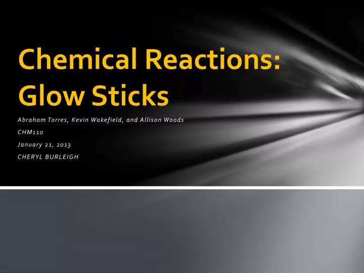 chemical reactions glow sticks n.