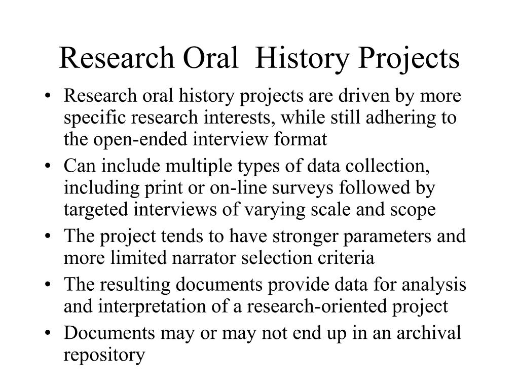 oral history research paper
