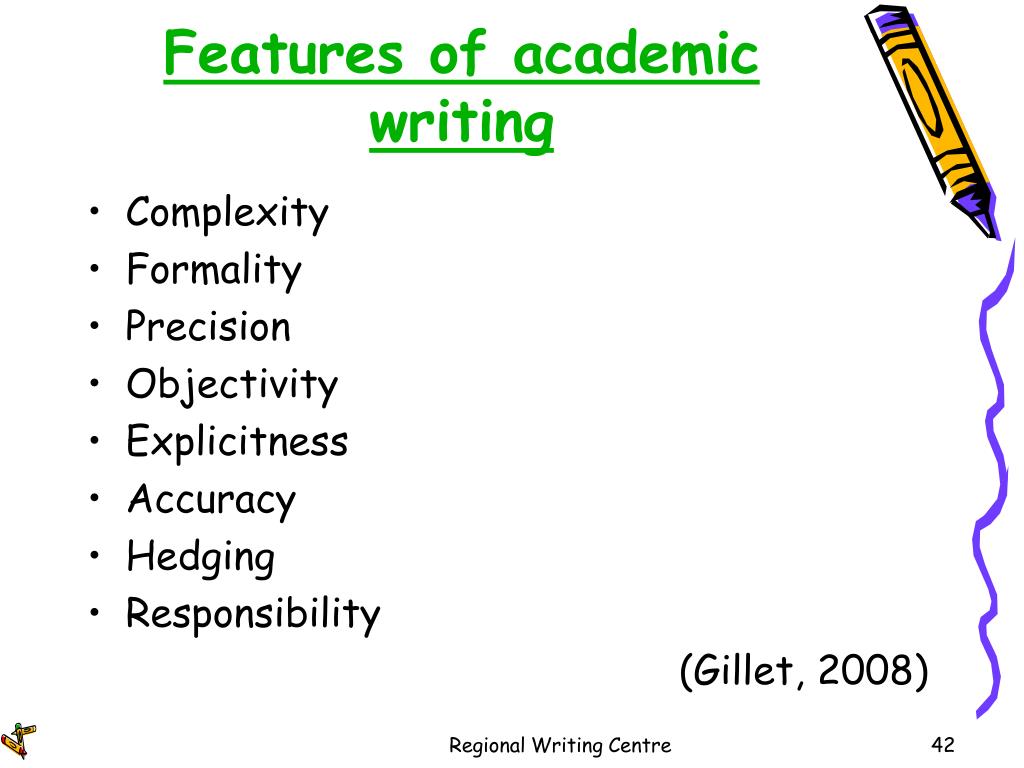 features of academic writing essay