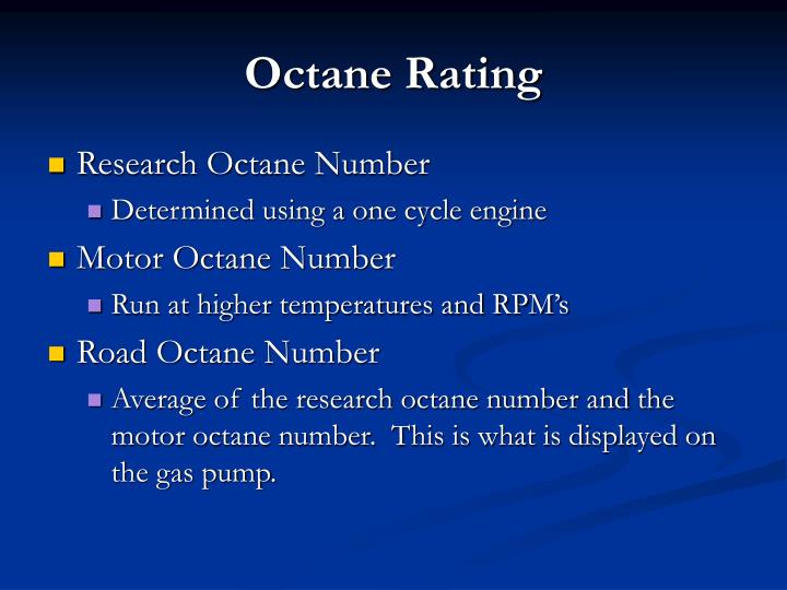 PPT Analysis of Octane Values Based on Gasoline Components of Various