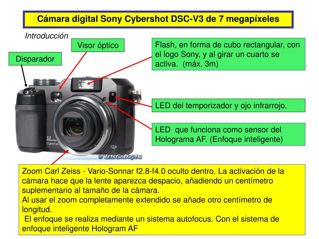 PPT - Cámara digital Sony Cybershot DSC-V3 PowerPoint Presentation, free  download - ID:1174799