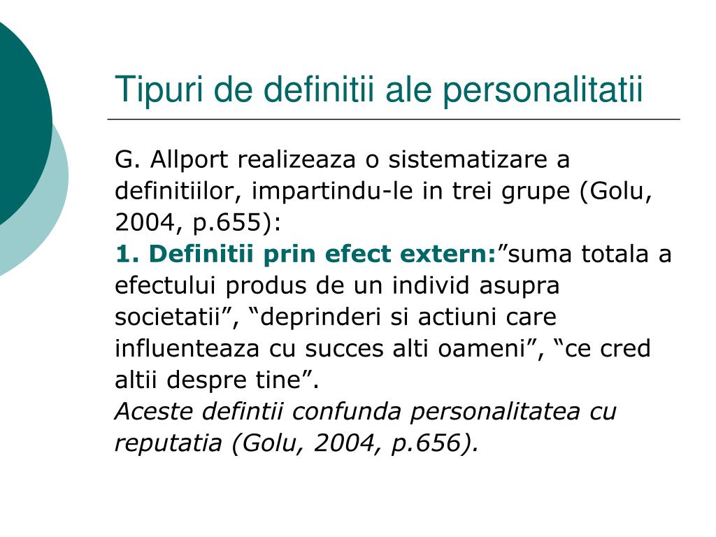 10 Definitii ale personalitatii