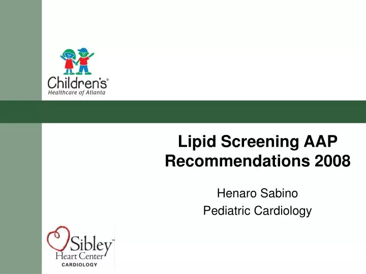 PPT - Lipid Screening AAP Recommendations 2008 PowerPoint Presentation ...