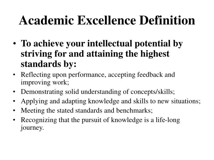 PPT Academic Excellence Definition PowerPoint Presentation Free 