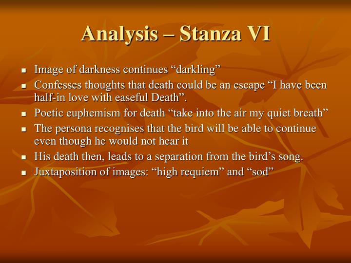 an analysis of john keats ode to a nightingale Ode to nightingale analysis critical analysis ode to nightingale critical analysis and summary, a romantic poem by john keats. an analysis of john keats ode to a nightingale Ode to nightingale analysis critical analysis ode to nightingale critical analysis and summary, a romantic poem by john keats.