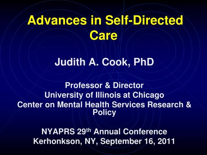 advances in self directed care n.