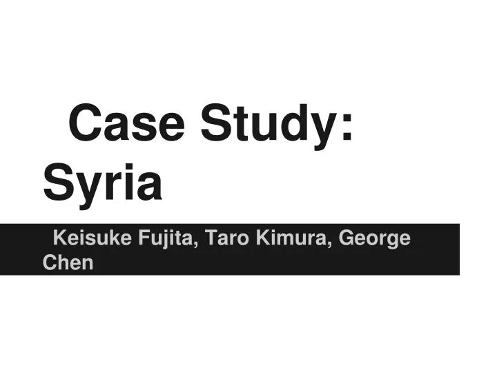 case study syria n.