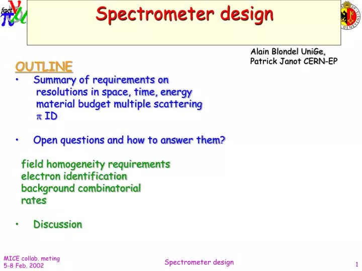 spectrometer design n.