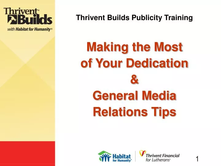 thrivent builds publicity training n.