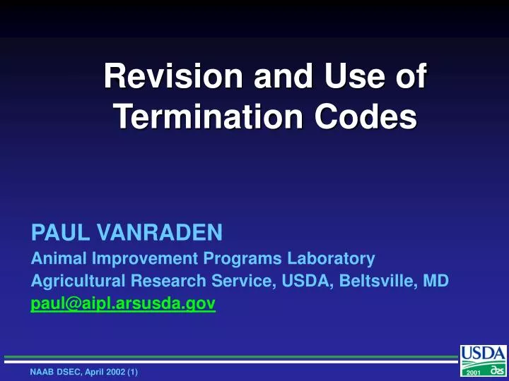 PPT Revision and Use of Termination Codes PowerPoint Presentation