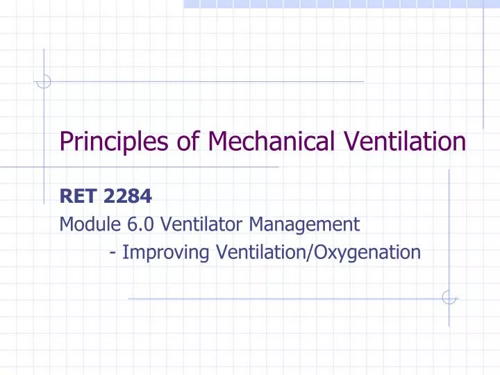 principles of mechanical ventilation n.
