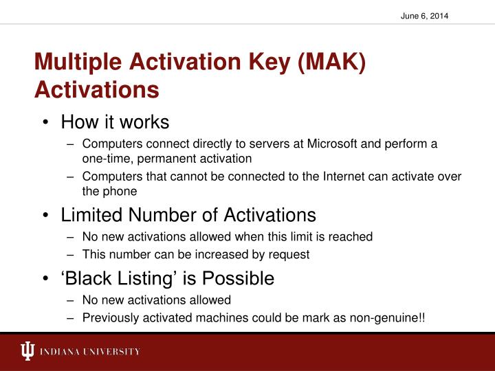 mak (multiple activation key