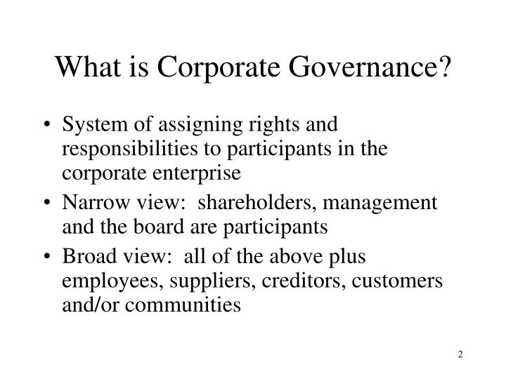 what is corporate governance what is corporate governance