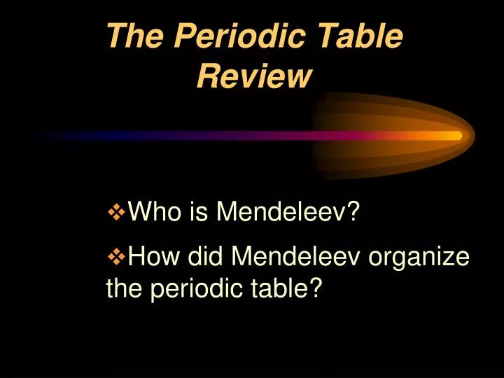 the periodic table review n.
