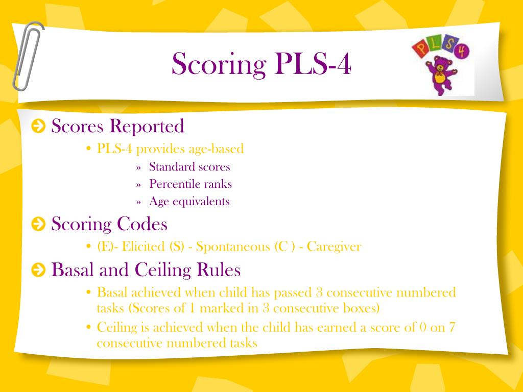 Ppt Preschool Language Scale Fourth Edition Powerpoint