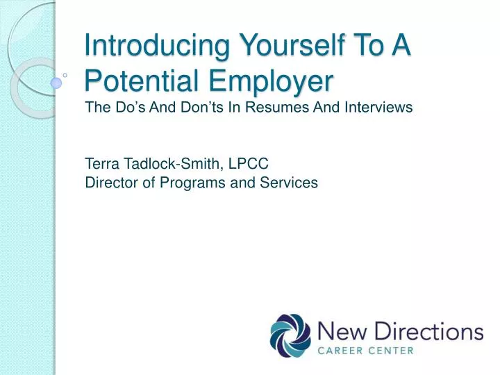 presentation to introduce yourself to a potential employer