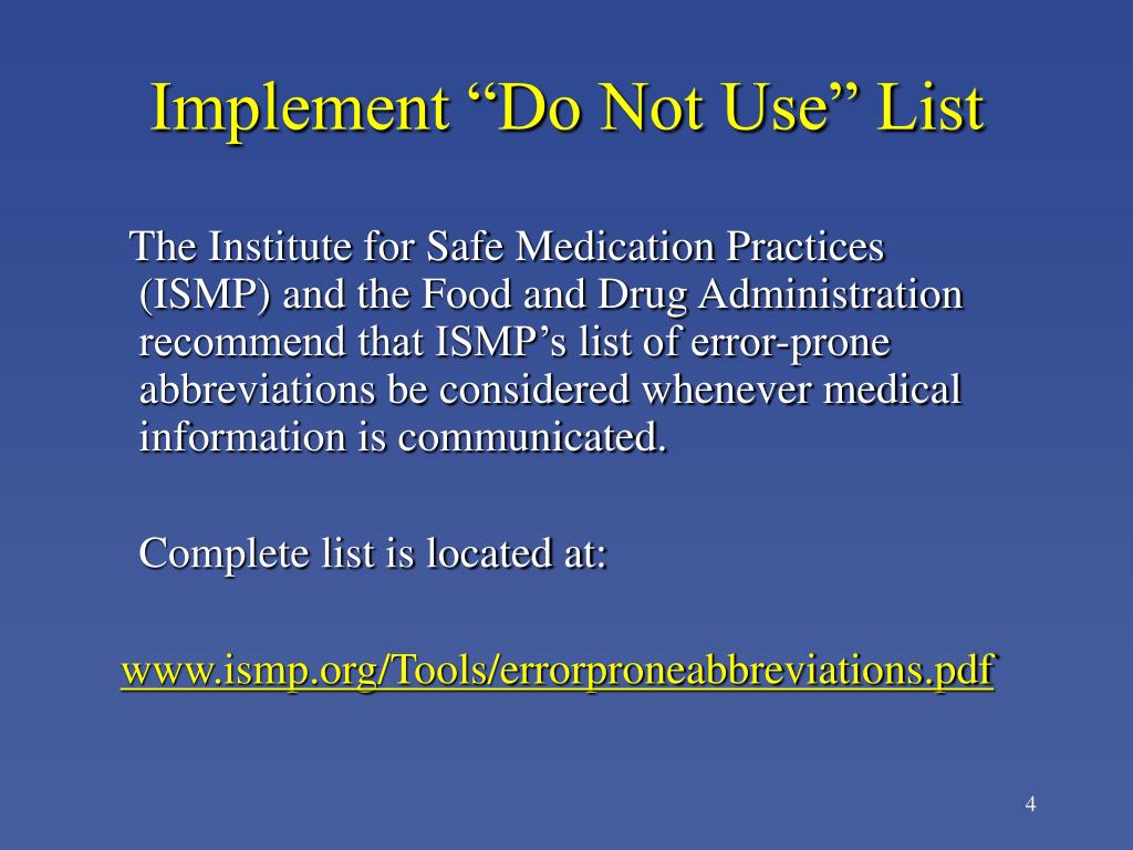 Ppt eliminating error prone abbreviations symbols and dose