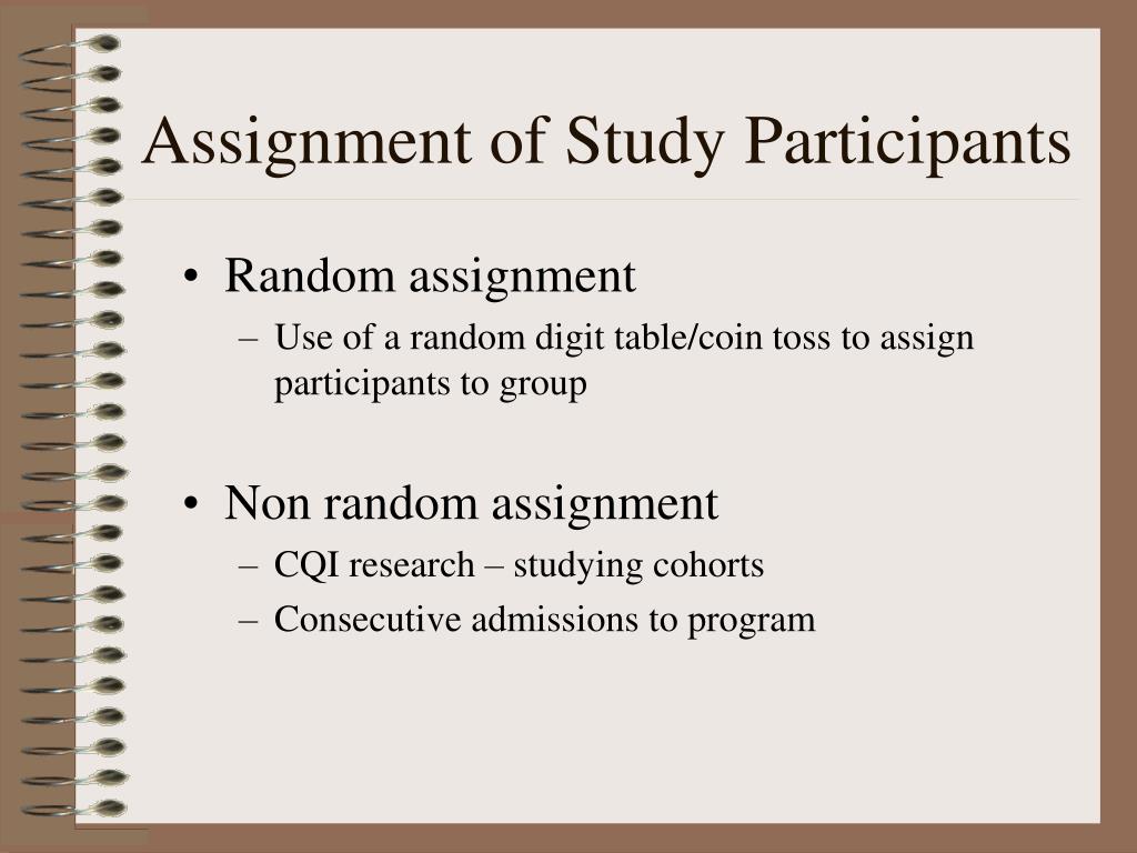 non random assignment of research participants