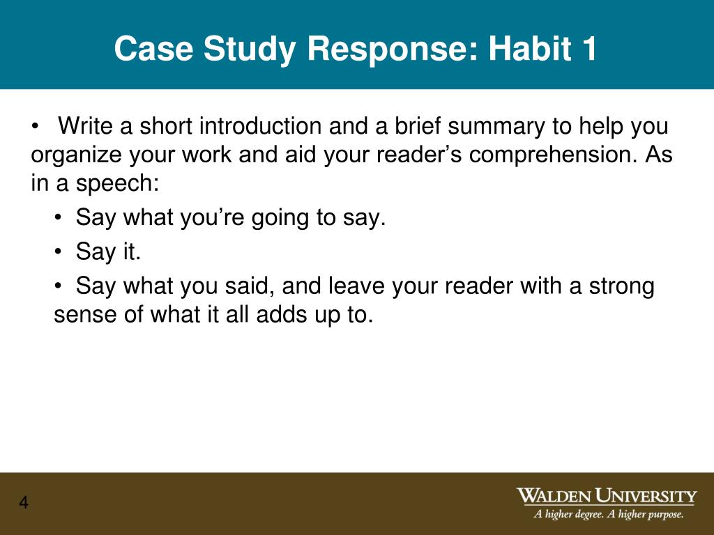 case study response examples