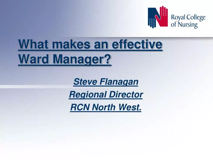 ward manager interview presentation