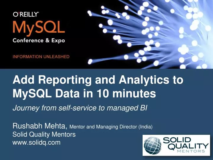 PPT - Add Reporting and Analytics to MySQL Data in 10 minutes ...