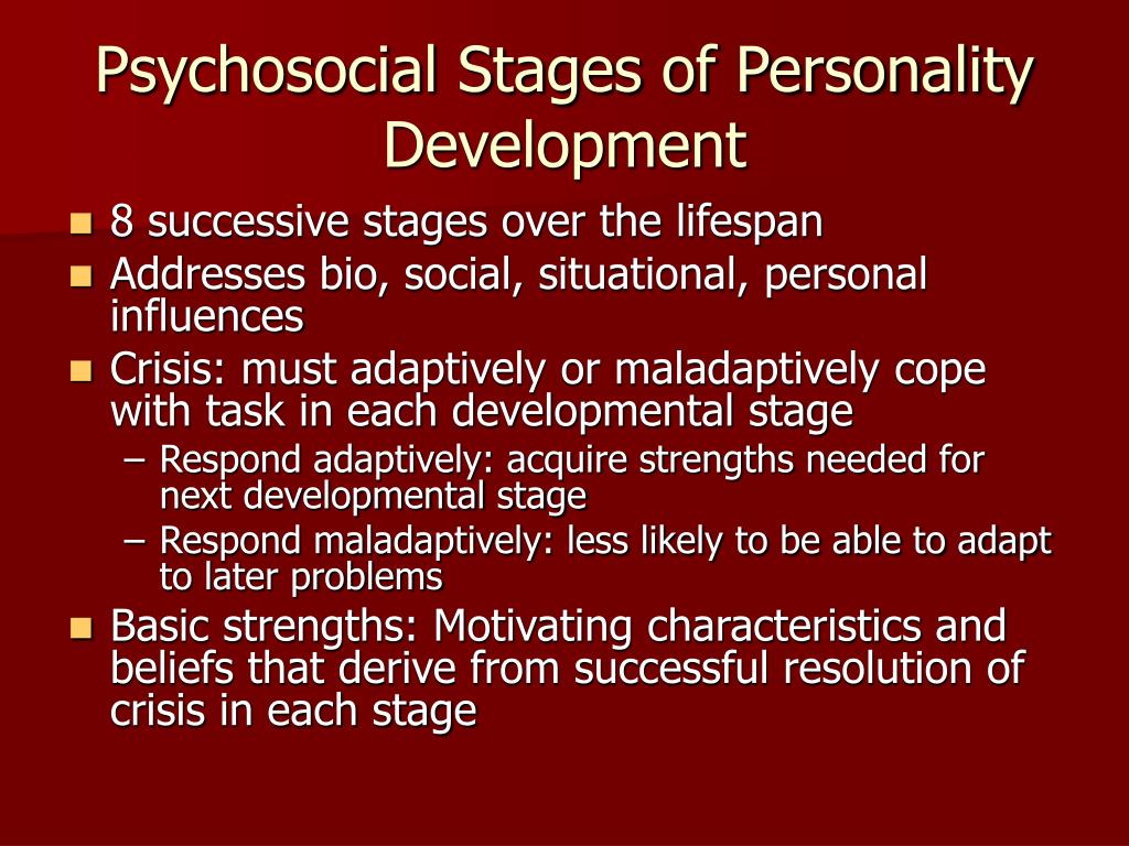 Psychosocial Stages of Personality Development.