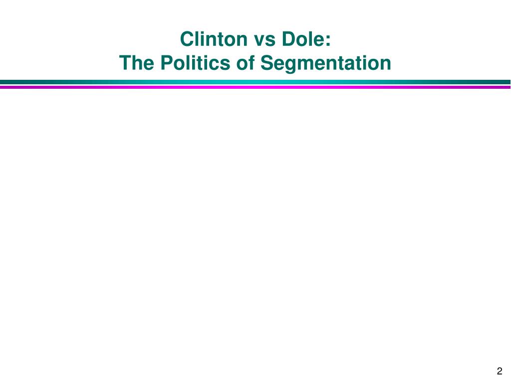 Ppt Clinton Vs Dole The Politics Of Segmentation Powerpoint Presentation Id1186598