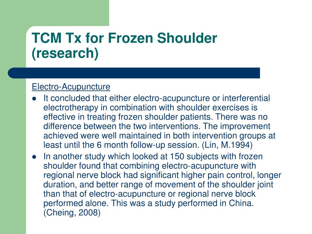 Ppt Frozen Shoulder And Acupuncture Powerpoint Presentation Free
