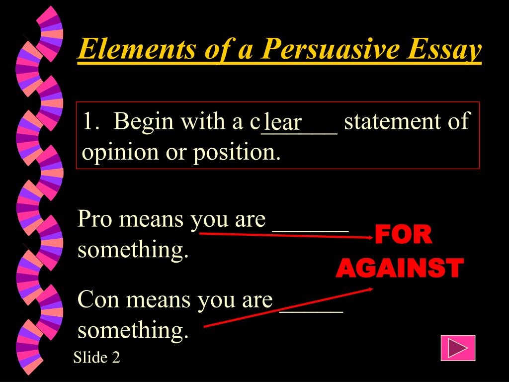 elements of persuasive speech