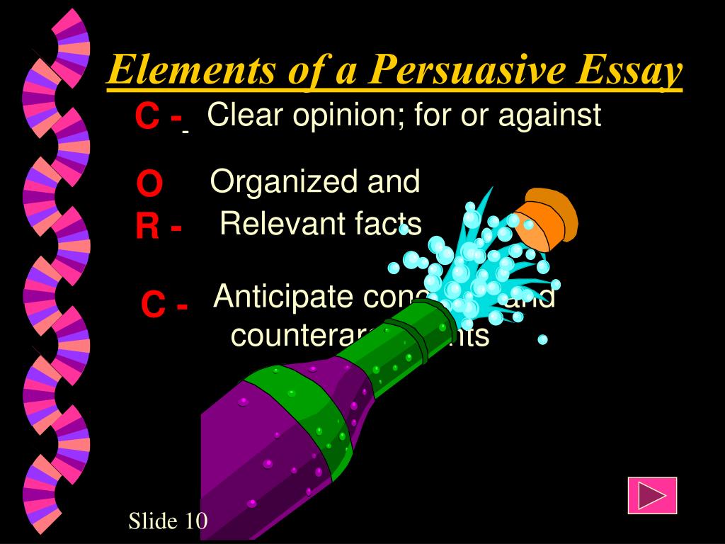 parts of a persuasive essay ppt