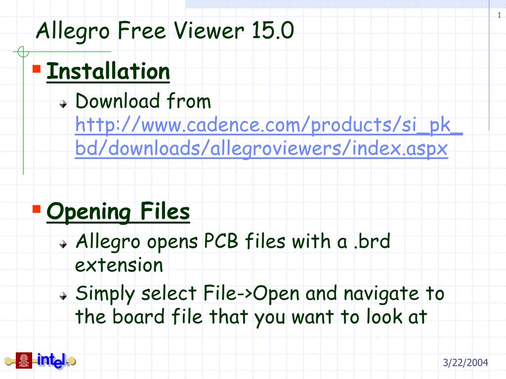 PPT - Allegro Free Viewer 15.0 PowerPoint Presentation, free download -  ID:1187644