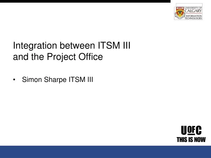 integration between itsm iii and the project office n.