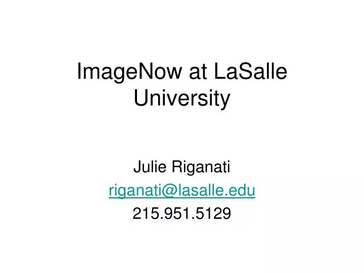 imagenow at lasalle university n.