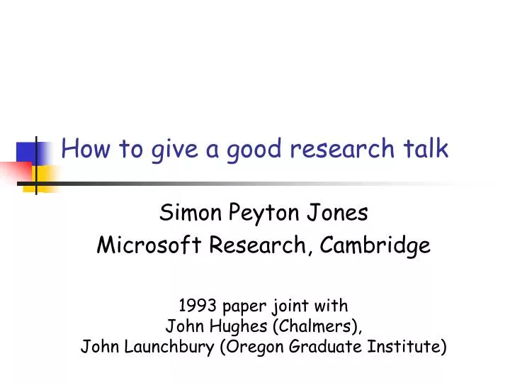 what is a research talk